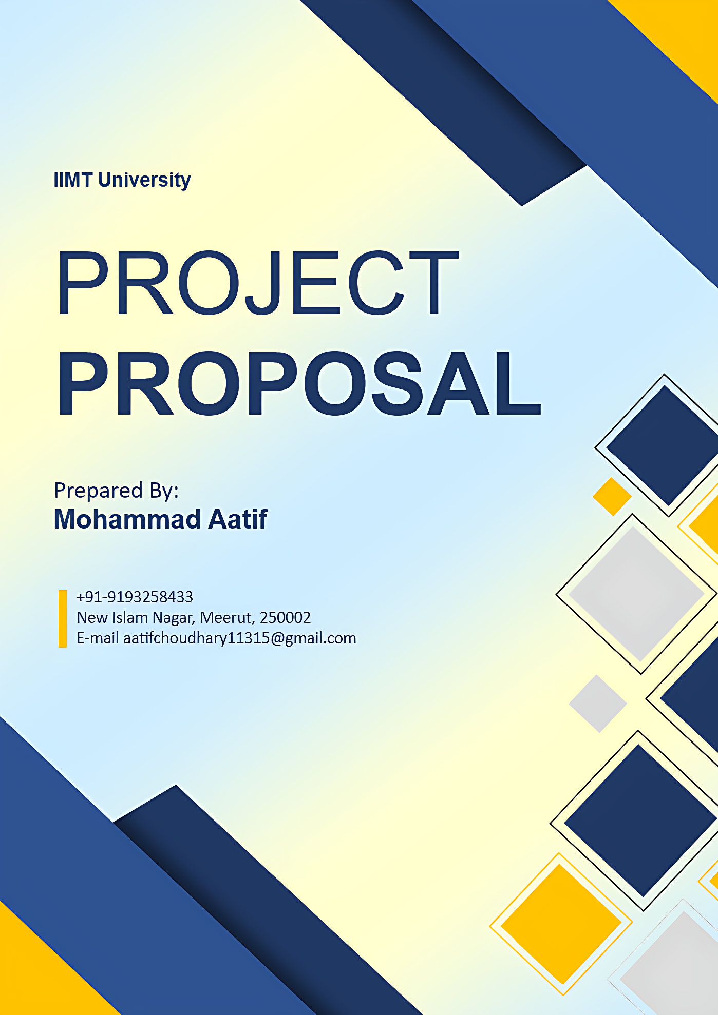 Modern Project Proposal Cover Page Design